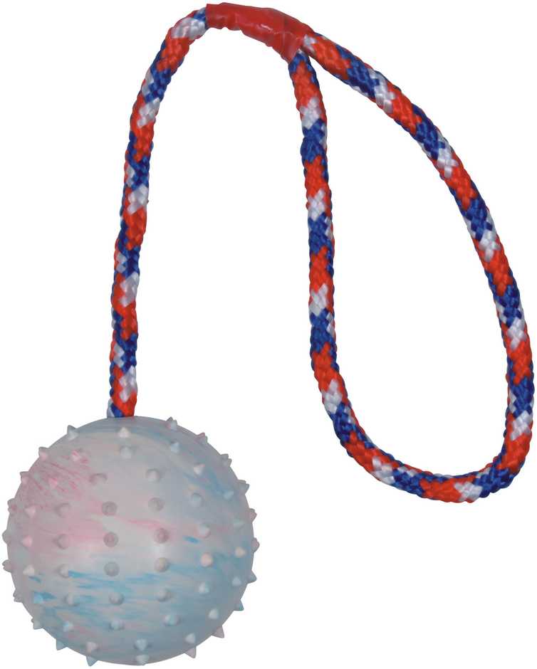 Trixie Žaislas Kamuolys guminis ant virvės 7cm/30cm