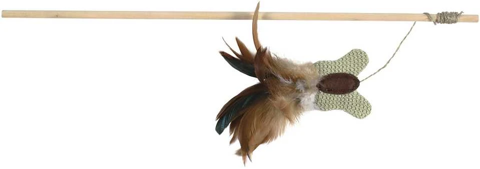 Trixie Žaislas katei drugelis su plunksnomis ant pagalio su katžole 45cm