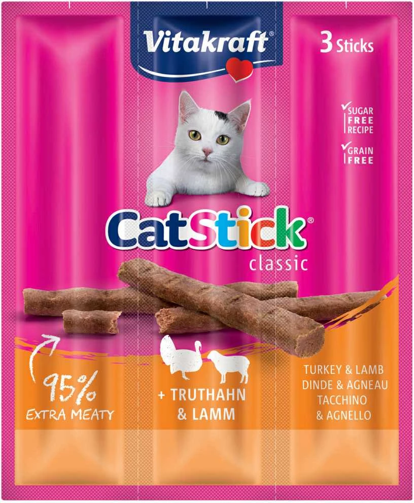 Vitakraft Chovex Sro Cat-stick mini 3vnt kačių pagaliukai su kalakutiena ir ėriena
