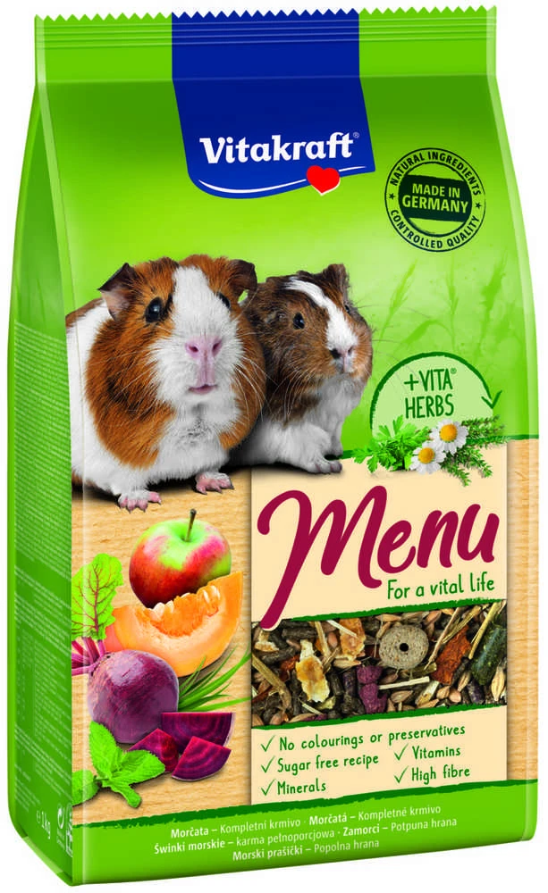 Vitakraft Chovex Sro MENU visavertis jūrų kiaulyčių pašaras, 1kg