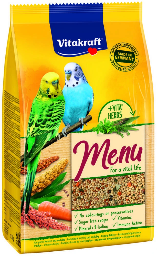 Vitakraft Chovex Sro PREMIUM MENU visavertis banguotųjų papūgų lesalas, 1kg