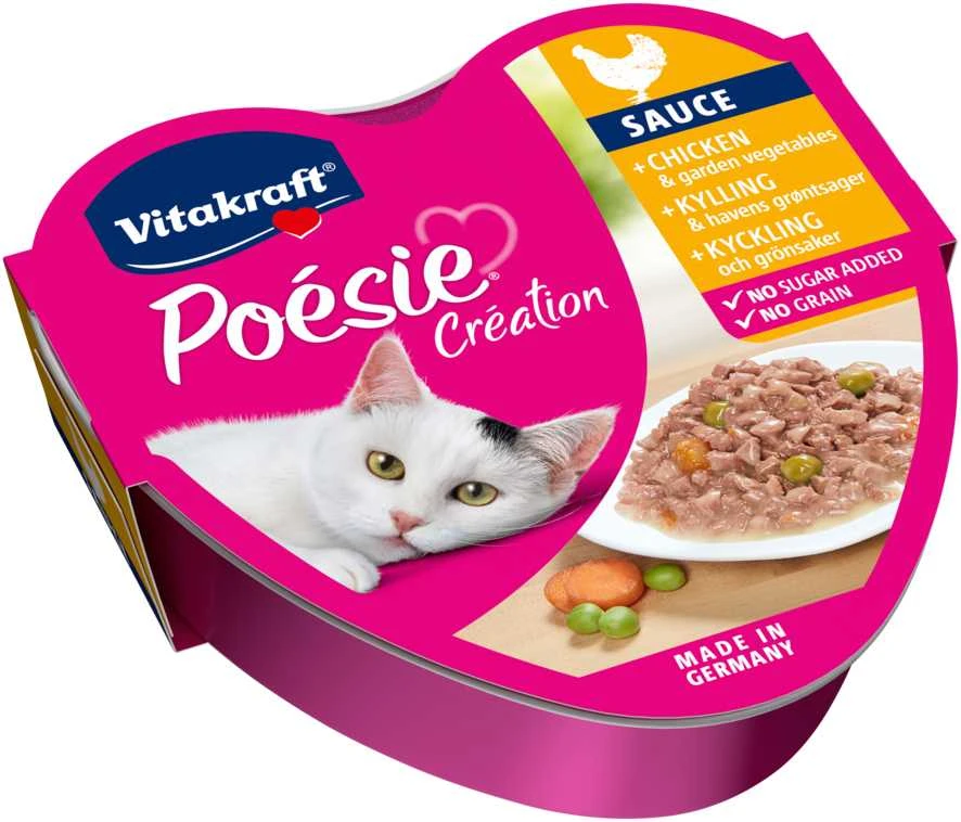 Vitakraft Chovex Sro VITAKRAFT POESIE CREATION, kačių konservuotas pašaras su vištiena ir daržovėmis, 85g
