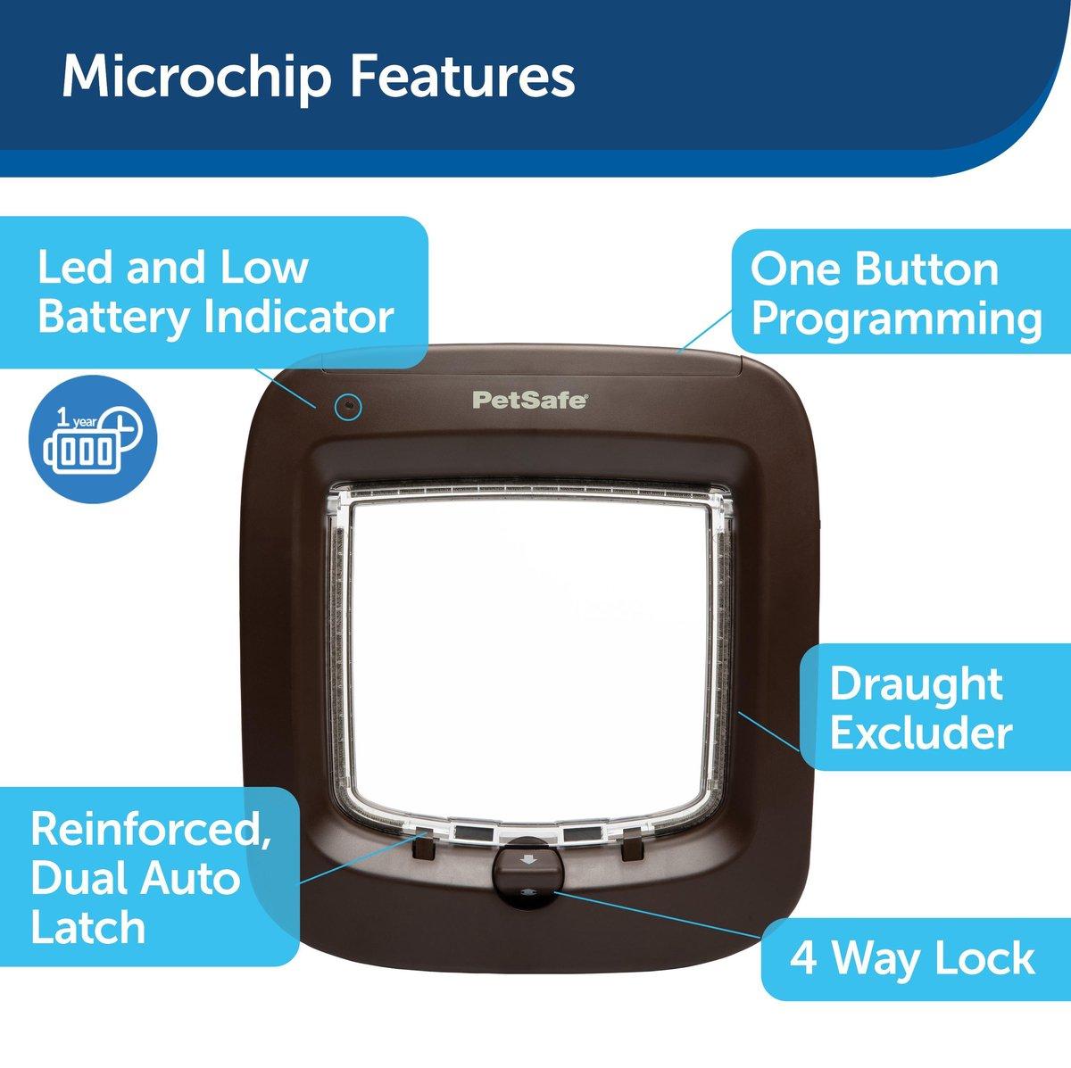 Petsafe Microchip Cat Flap durelės su mikročipu katėms ir mažiems šuniukams, rudos spalvos