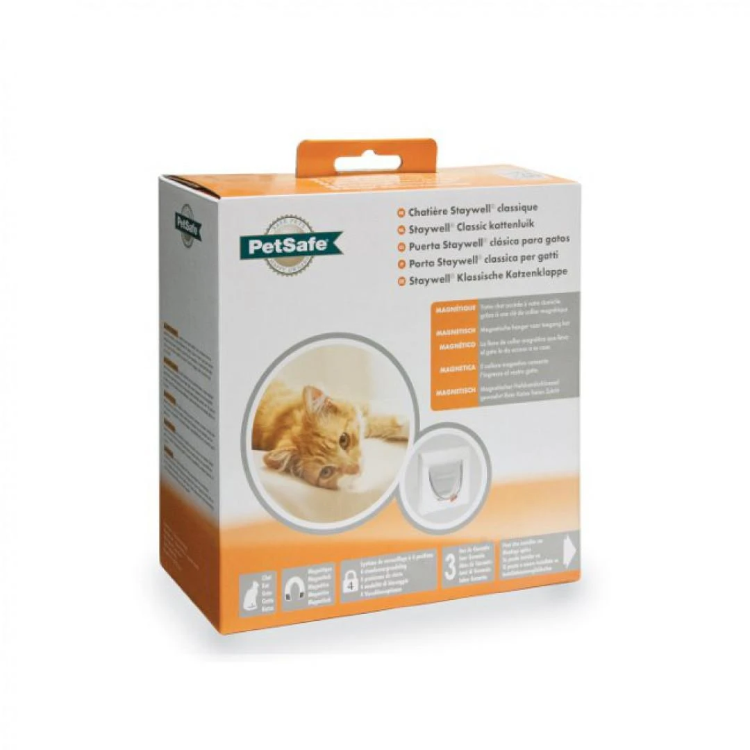 PetSafe Staywell durelės su keturių padėčių magnetinių užraktu katėms baltos