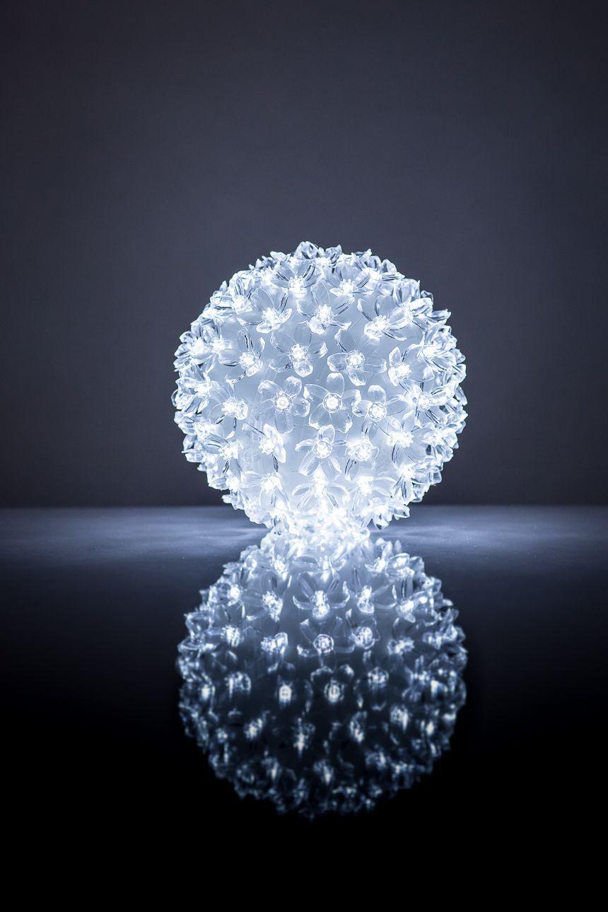 iLike 100LED kamuolys su gėlytėmis RS-209 D-14cm Baltas