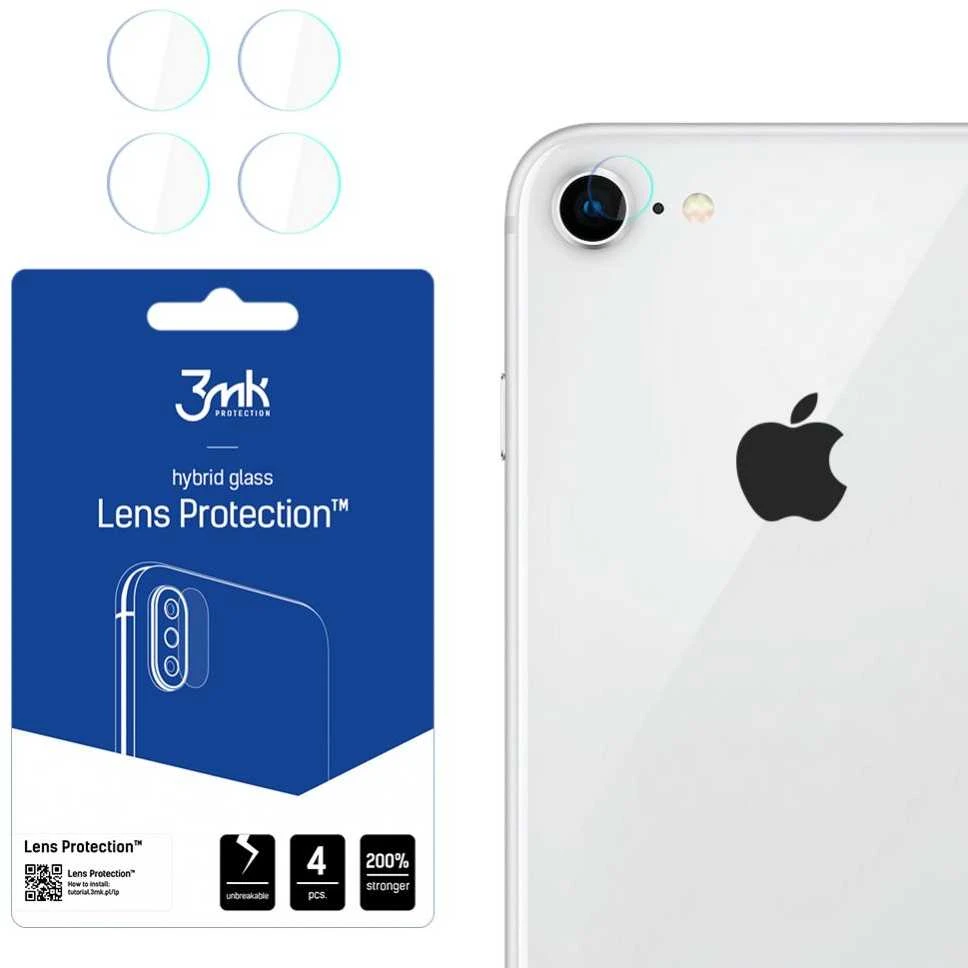 HIBRIDINIS STIKLAS 3MK LANKSTUSIS STIKLAS LĖŠAS IPHONE 7 / 8 / SE 2020 TIK KAMERAI 4 Vnt.