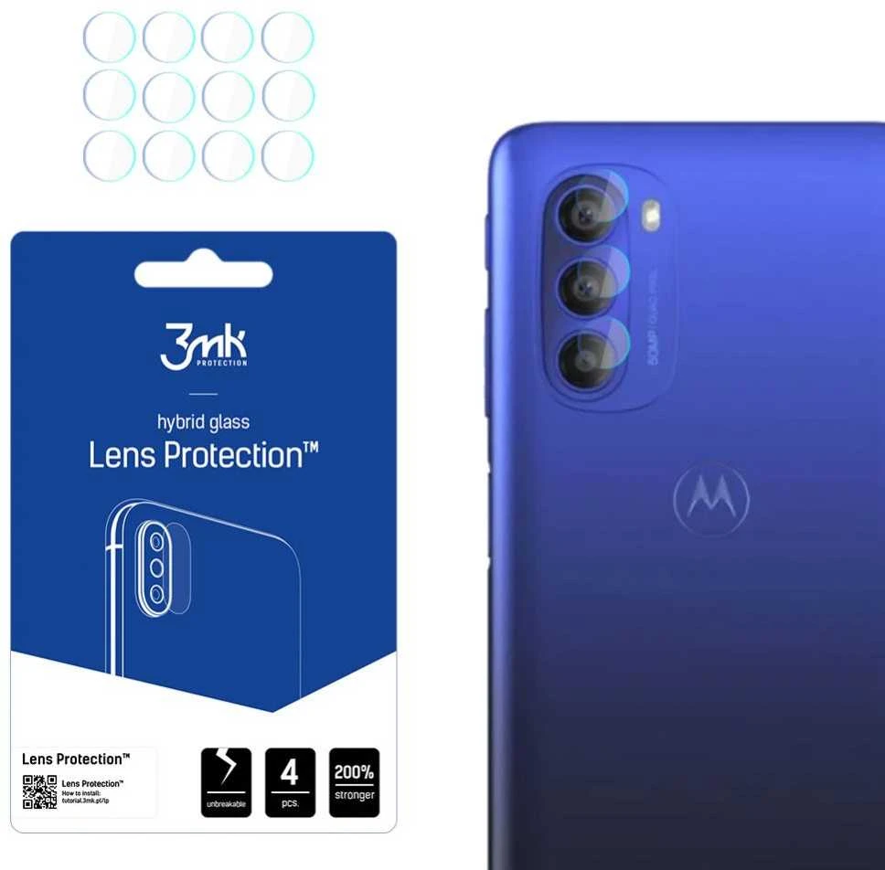 3MK objektyvo apsauga Motorola Moto G51 5G kameros objektyvo apsaugai, 4 dalys