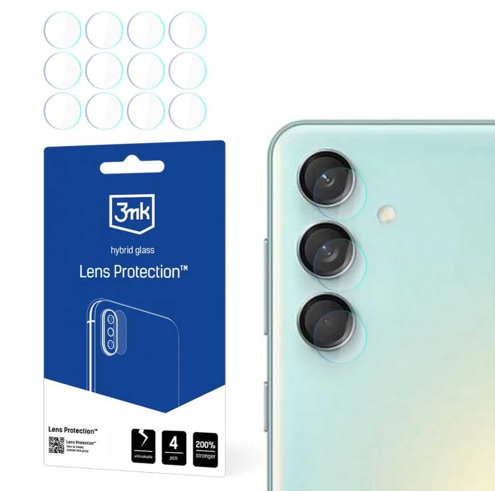 Hibridinis stiklas fotoaparatui / objektyvui Samsung Galaxy M55 5G 3mk lankstus stiklo objektyvas