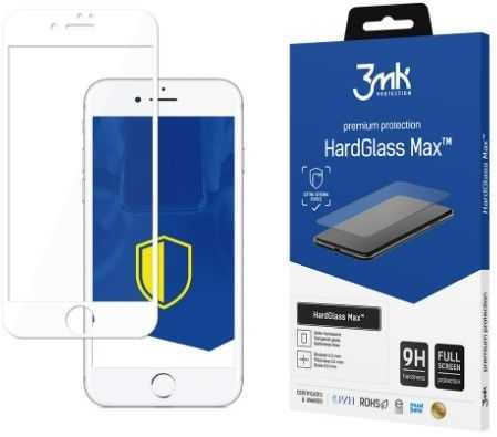 3MK HardGlass Max ekrano apsauga, Apple, iPhone 7, grūdintas stiklas, skaidrus/Baltas