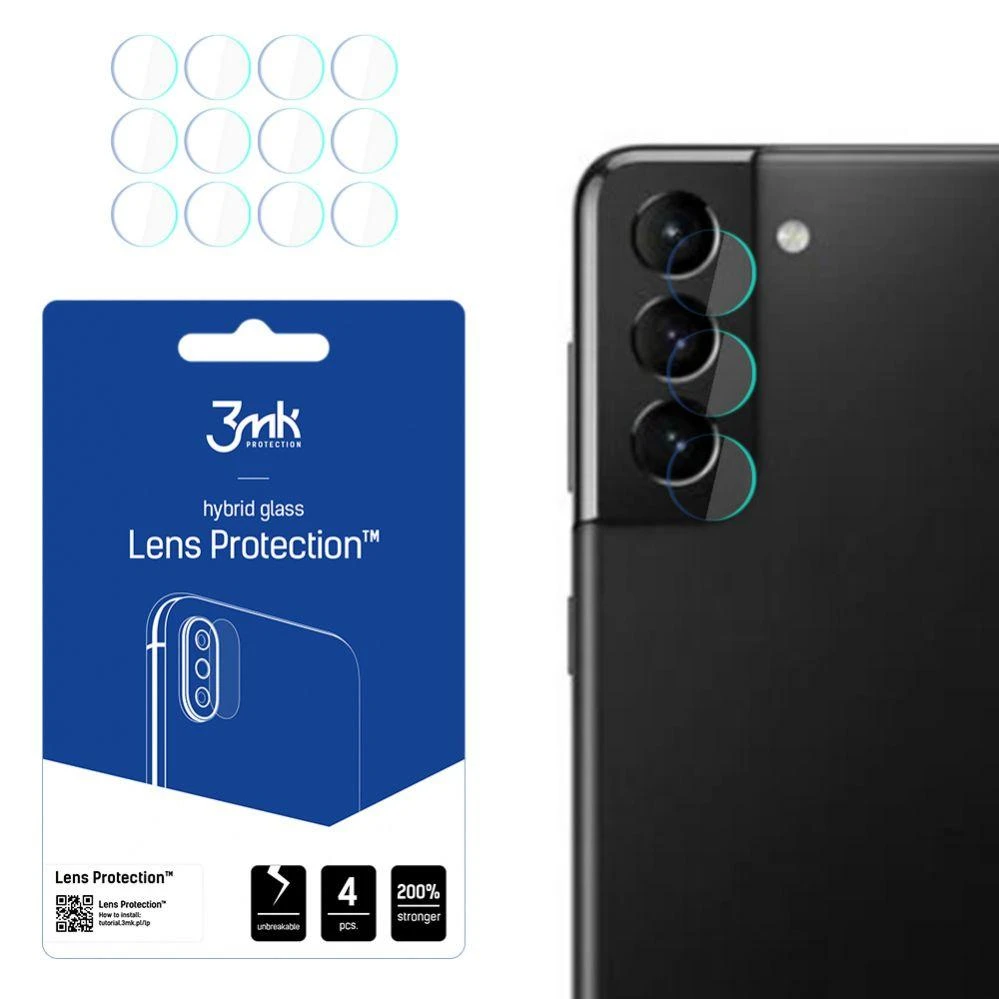 LCD apsauginė plėvelė kamerai 3MK Hybrid Glass Lens Samsung G991 S21 5G