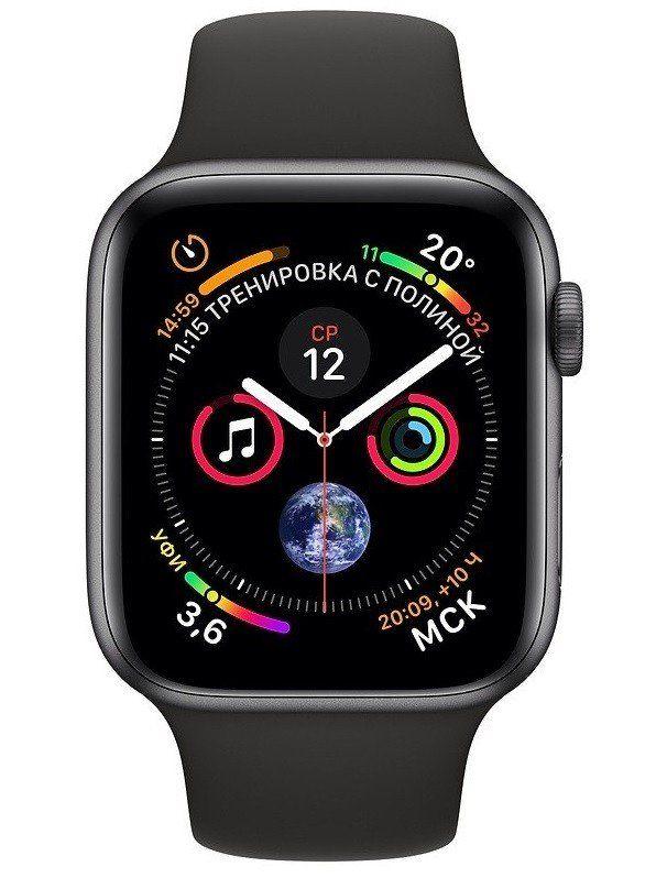 Išmanusis laikrodis Apple Watch Series 4 GPS 40mm Pilko aliuminio korpusas su juodu dirželiu, A1977