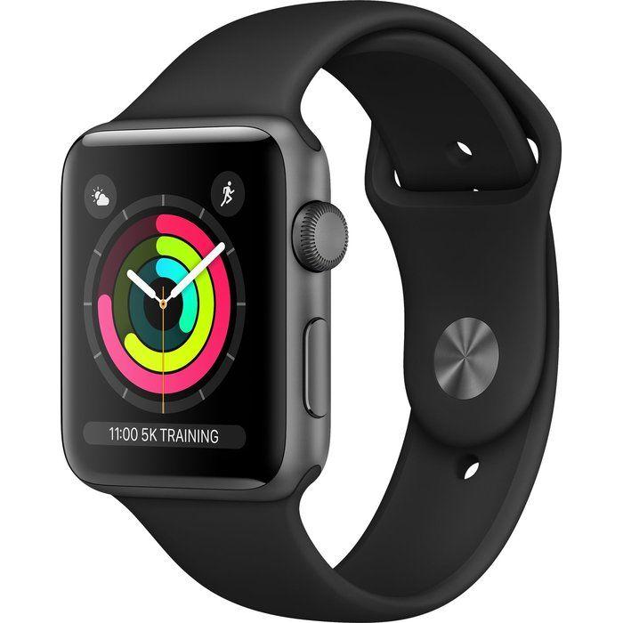 Išmanusis laikrodis Apple Watch Series 3 GPS 42mm Pilko aliuminio korpusas  su juodu dirželiu | Varle.lt