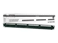Assmann Electronic DIGITUS Patch Panel 19colių 24Port Cat6 neekranuotas juodas RAL 9005 kabelio montavimas apie LSA be LSA dangtelio