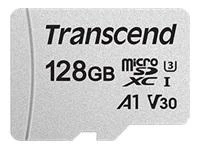 Atminties kortelė su adapteru Transcend microSDXC USD300S 128GB CL10 UHS-I U3 iki 95MB/S