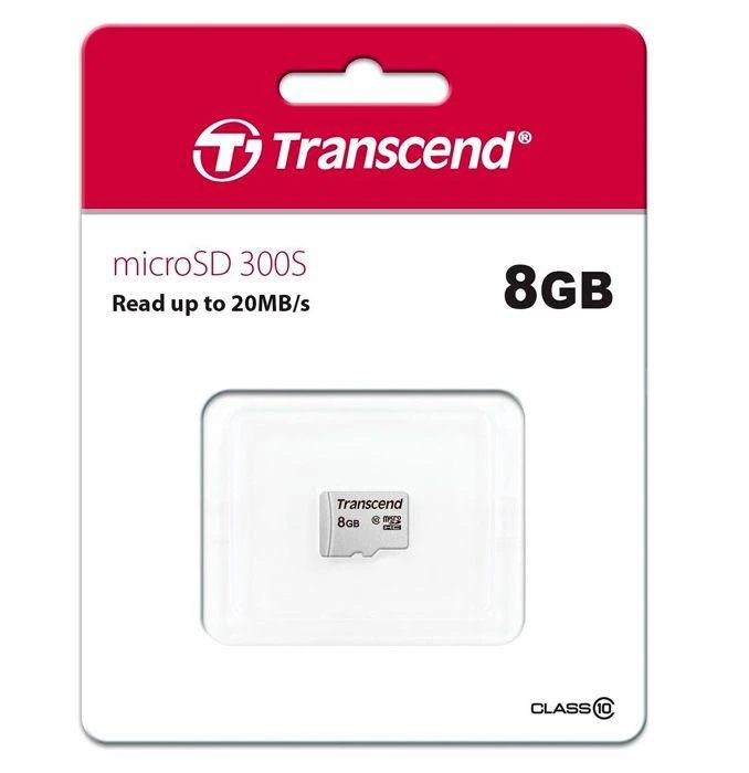 Atminties kortelė „TRANSCEND“ 8 GB „Micro SD“ be adapterio, 10 klasė