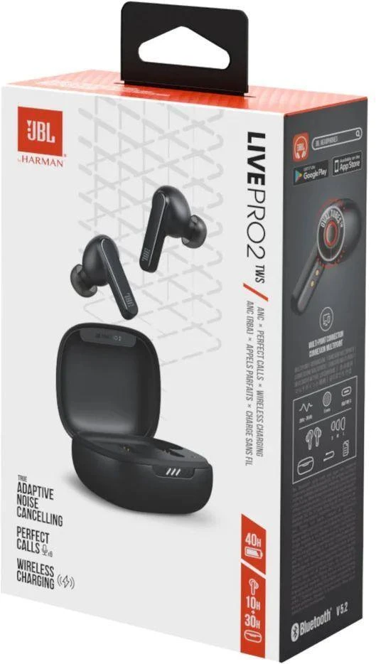 Belaidės ausinės JBL Live Pro 2 TWS, Juodos