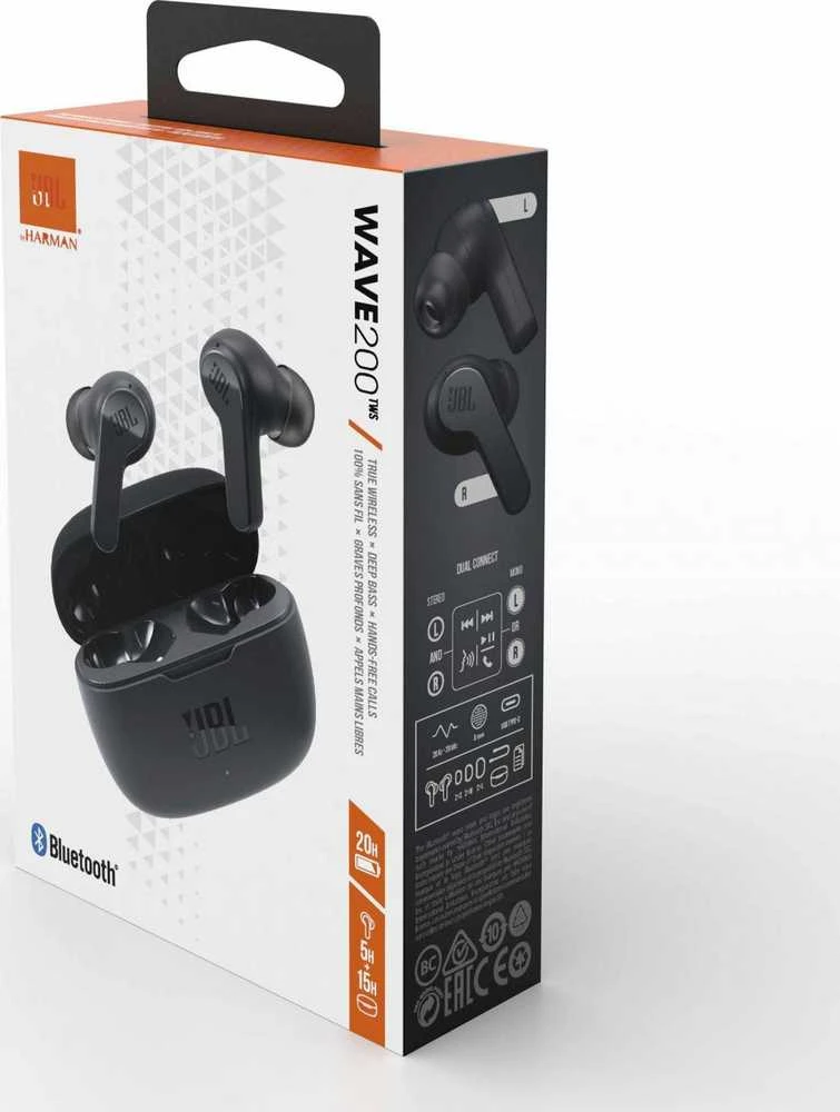 Ausinės JBL Wave 200 TWS, juodos
