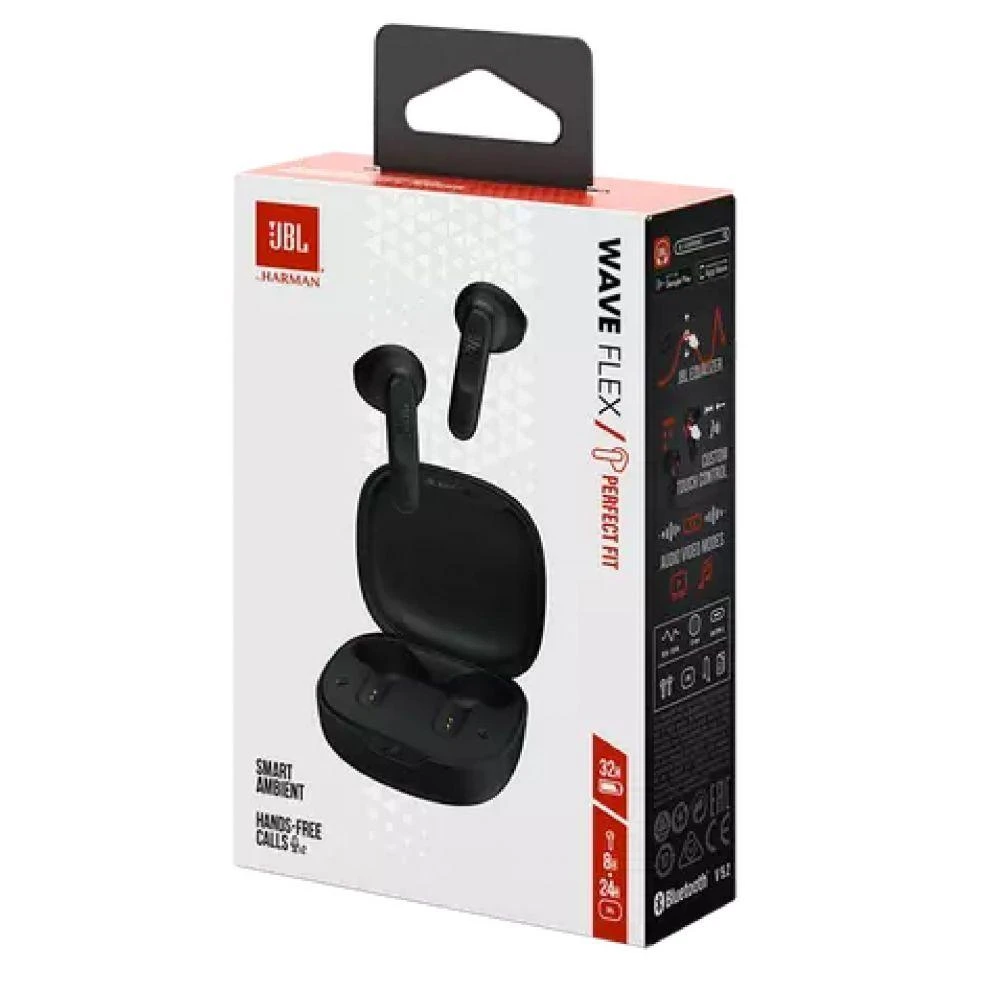 Belaidės Ausinės JBL Wave Flex, Juodos spalvos