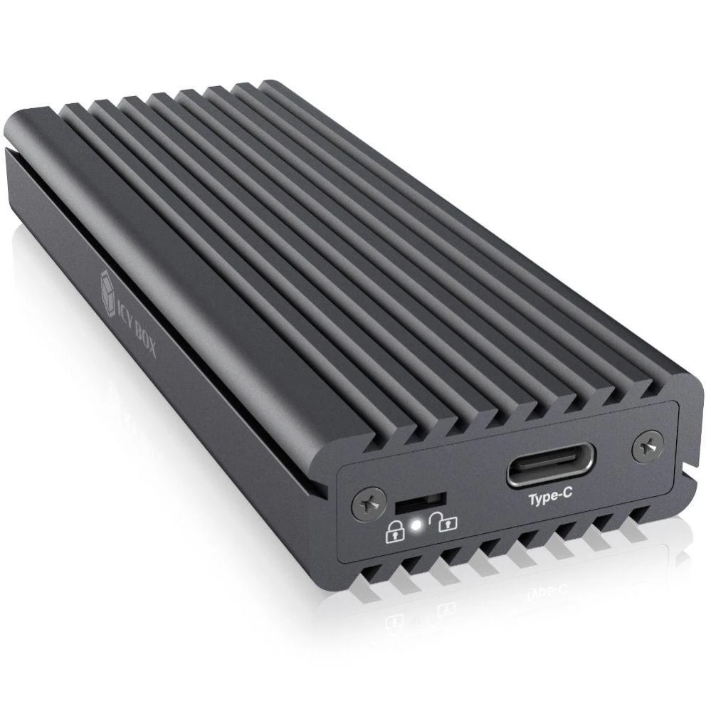 Icy Box RaidSonic ICYBOX IB-1817MC-C31 išorinis korpusas, skirtas PCIe NVMe/SATA M.2 SSD USB 3.1 Type-C Pilkas
