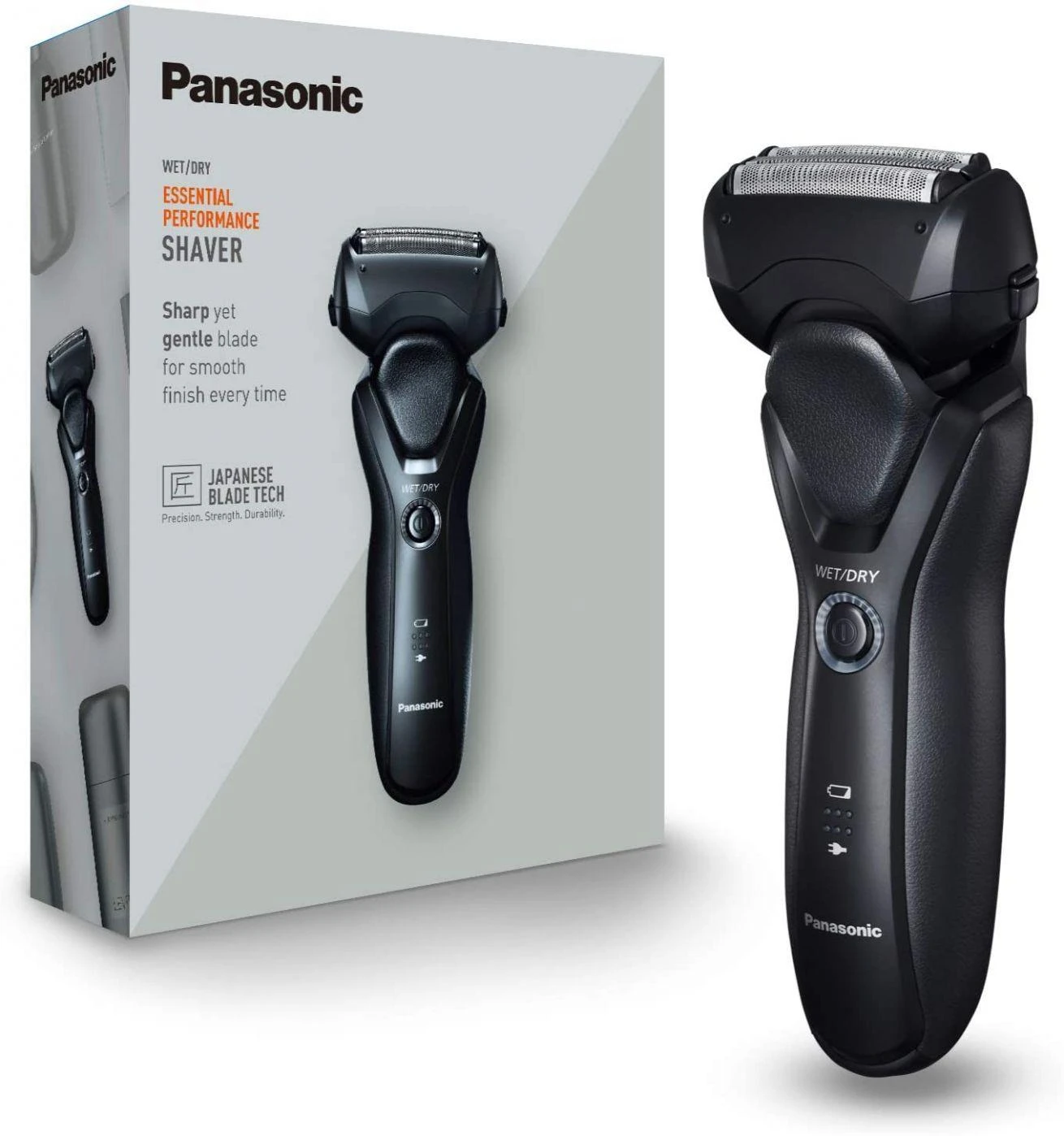 „Panasonic“ | Skustuvas | ES-RT37-K503 | Veikimo laikas (maks.) 54 min. | Drėgnas ir sausas skutimas | Ličio jonų | Juodas