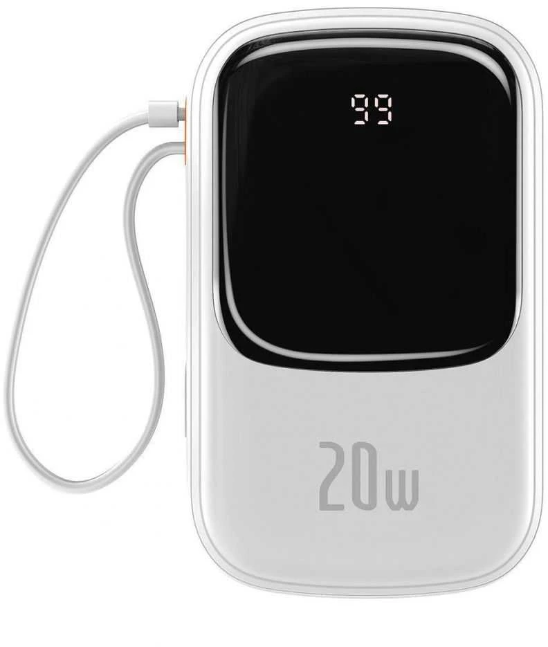 Baseus Qpow PRO Powerbank kabelis, 20000mAh, 20W (balta)