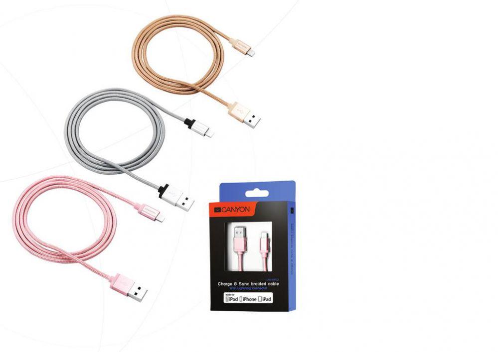 Apple CANYON kabelis MFI-3 Lightning 12W 1m Pilkas