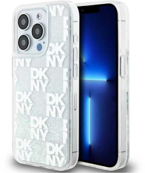 Apple iPhone 15 Pro Max DKNY dėklas Liquid Glitter Big Logo (DKHCP15XLCPEPT) baltos spalvos