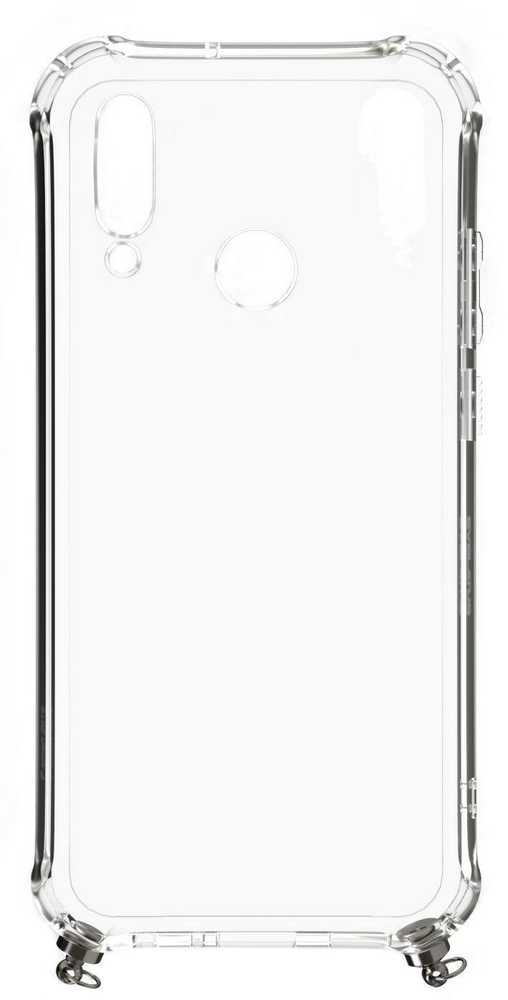 Dėklas Evelatus Huawei P30 Lite Silicone Transparent with Necklace TPU Strap Space Gray