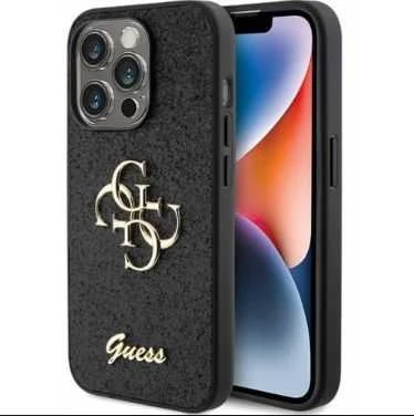Dėklas GUESS GUHCP15XHG4SGK IPHONE 15 PRO MAX 6.7 "Juodas/Juodas HARDCASE GLITTER SCRIPT BIG 4G