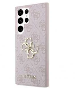 Dėklas GUESS GUHCS23L4GPPI S23 ULTRA S918 Rožinis/Rožinis HARDCASE 4G BIG METAL LOGO