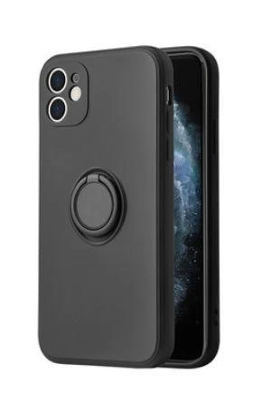 Dėklas iLike Apple IPHONE 12 PRO MAX SILICONE CASE RING Juodas
