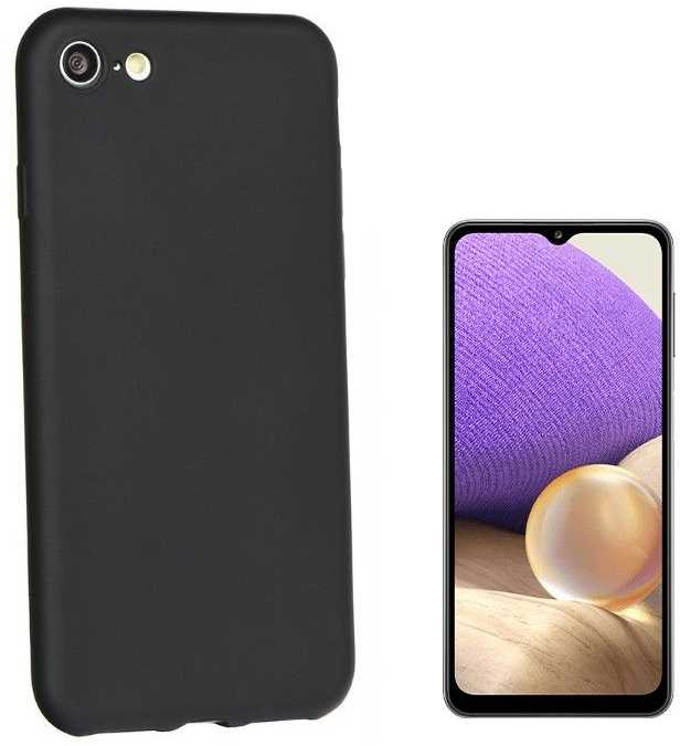 Pferd TakeMe Soft jausmas itin plonas matinis galinio dangtelio dėklas, skirtas Samsung Galaxy A32 (A326) 5G Juodas