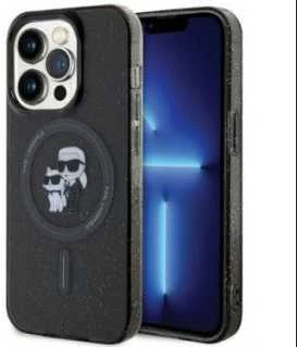 Karl Lagerfeld dėklas iPhone 15 Pro Max 6,7 KLHMP15XHGKCNOK juodas HC Magsafe IML KC Glitter