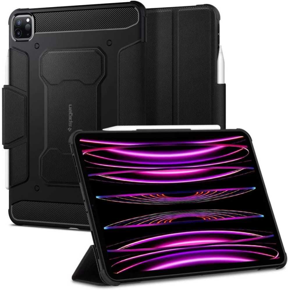Spigen Rugged Armor Pro, juodos spalvos – Apple iPad Pro 12.9″ (2022/2021)