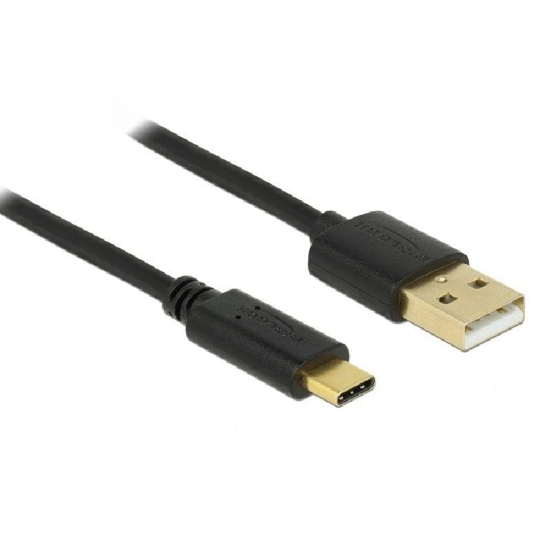 DELOCK Cable USB Type-C 2.0 vyriškas > USB 2.0 tipo A kištukas 1 m juodas