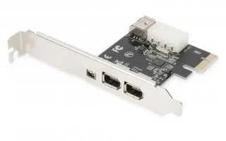 Assmann Electronic DIGITUS IEEE 1394a sąsajos kortelė PCIexpress 3 prievadas 1x int. 2x išorinis Uostai