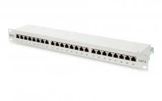 Assmann Electronic DIGITUS Patch Panel 19inch 24Port Cat6 ekranuotas pilkas RAL7035 kabelio montavimas apie LSA