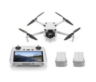 Dronas DJI Mini 3 Fly More Combo su DJI RC valdymo pultu ir papildomais aksesuarais