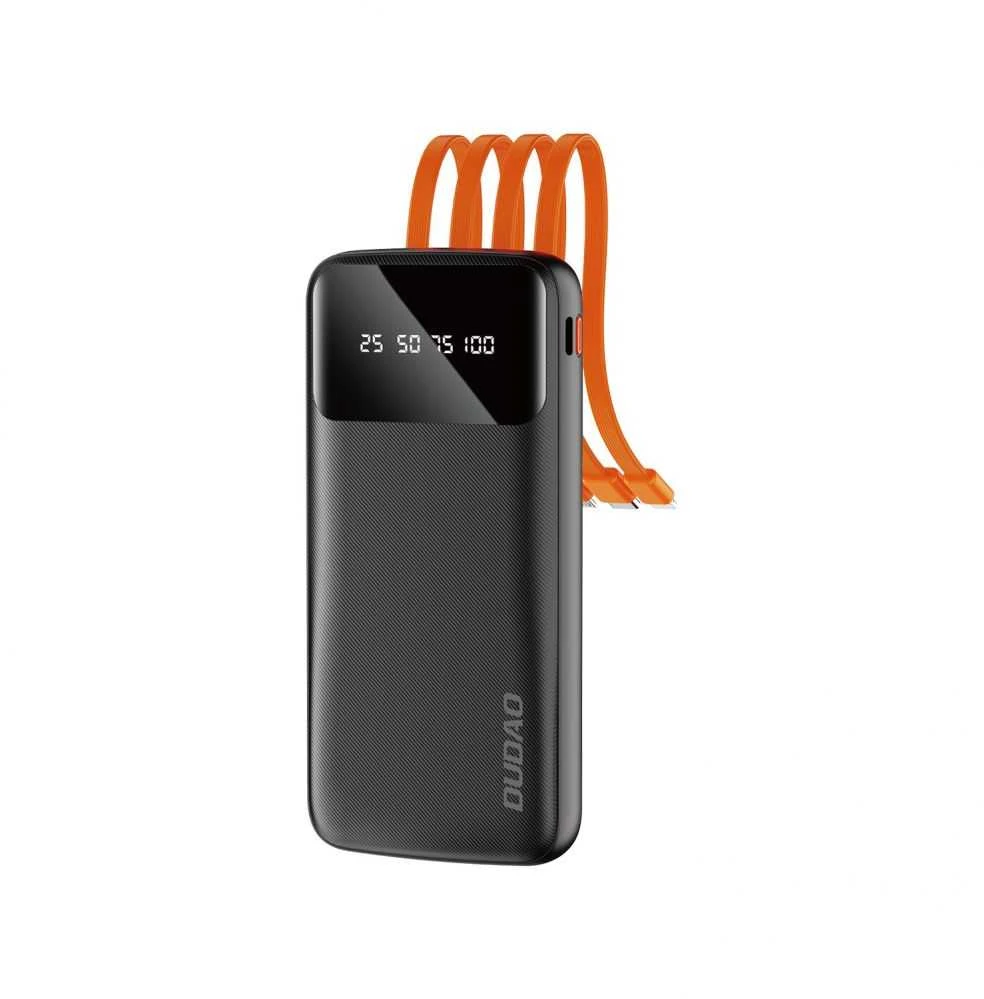 Dudao K6Pro Universal 10000mAh Power Bank su USB kabelis, USB Type C, Lightning baltos spalvos (K6Pro-baltos spalvos)