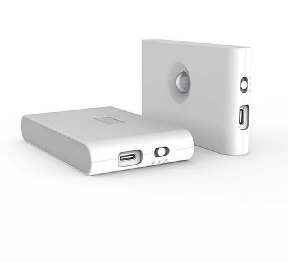 „Elight T1“ sieninis dvigubos projekcijos LED šviestuvas su baterijomis, 1 W, 2700 K, judesio/įniršio jutikliu, USB-C, baltas