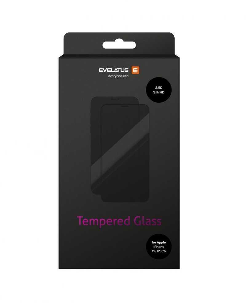 Aizsargstikls Evelatus Apple iPhone 12/12 Pro 6.1 2.5D Full Cover Japan Glue Glass Anti-Static