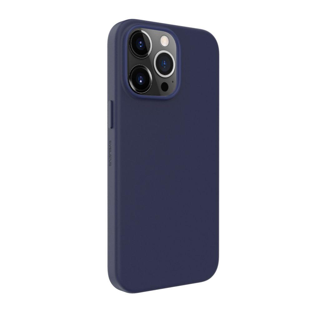 Dėklas Evelatus Apple iPhone 14 Pro Max Genuine Leather case with MagSafe Mėlyna