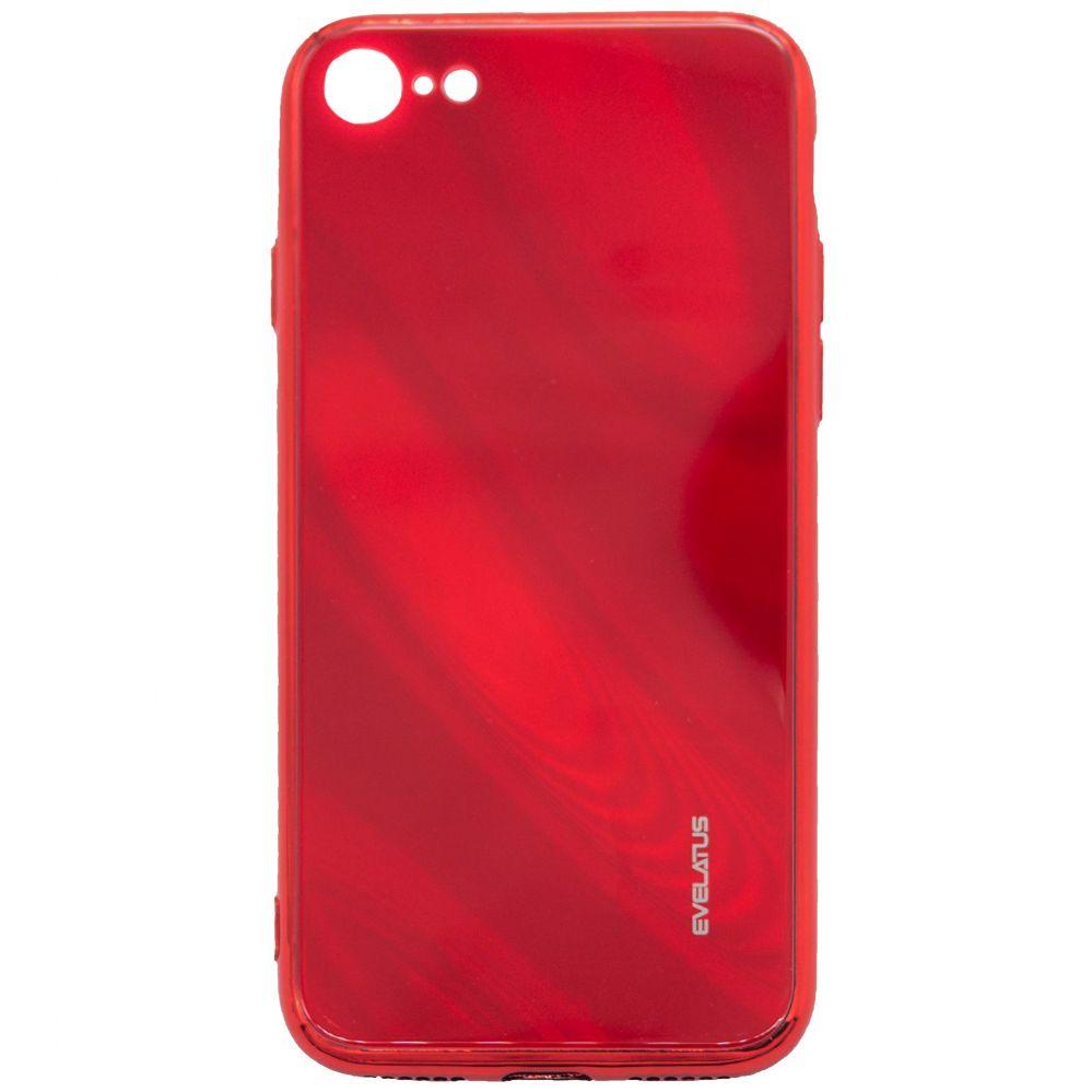 Evelatus Apple iPhone 7/8/SE2020/SE2022 Vanduo Ripple Full Color Electroplating Tempered Glass Case Raudona