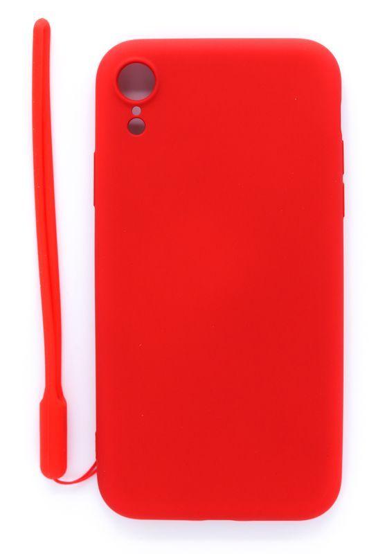 Evelatus Apple iPhone XR Soft Touch Silikoninis dėklas with Strap Raudona