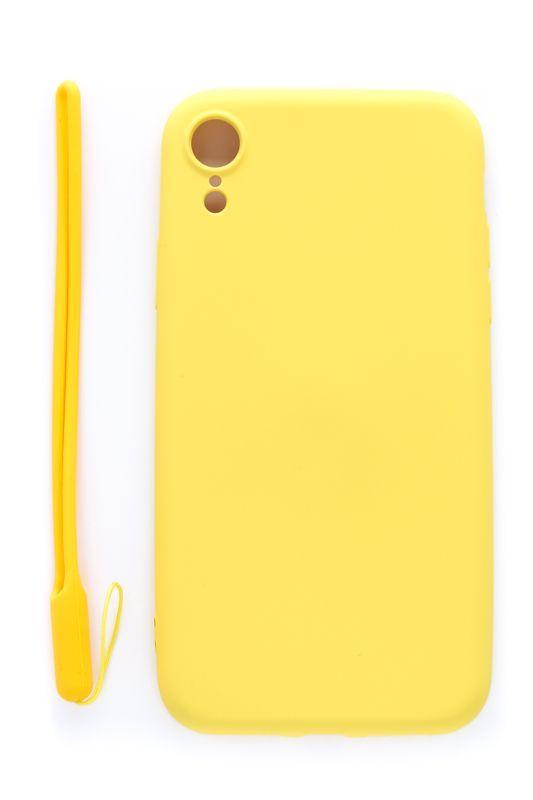 Evelatus Apple iPhone XR Soft Touch Silikoninis dėklas with Strap Geltona