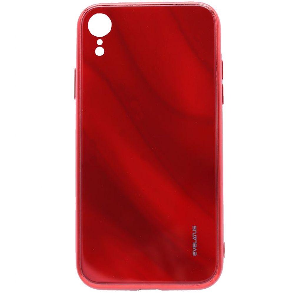 Evelatus Apple iPhone XR Vanduo Ripple Full Color Electroplating Tempered Glass Case Raudona