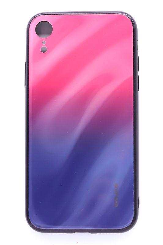 Evelatus Apple iPhone XR Vanduo Ripple Gradient Color Anti-Explosion Tempered Glass Case Gradient Rožinė-Violetinė