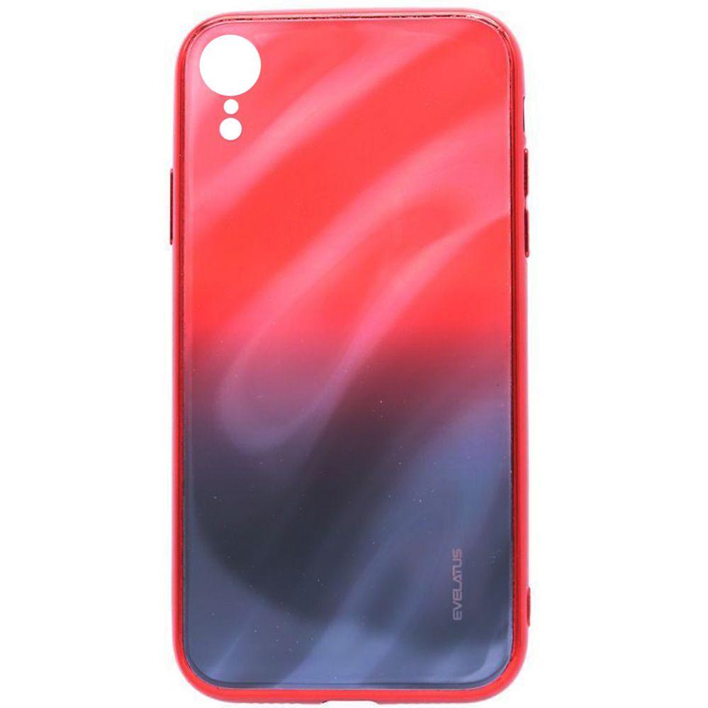 Evelatus Apple iPhone XR Vanduo Ripple Gradient Color Anti-Explosion Tempered Glass Case Gradient Raudona-Juodas