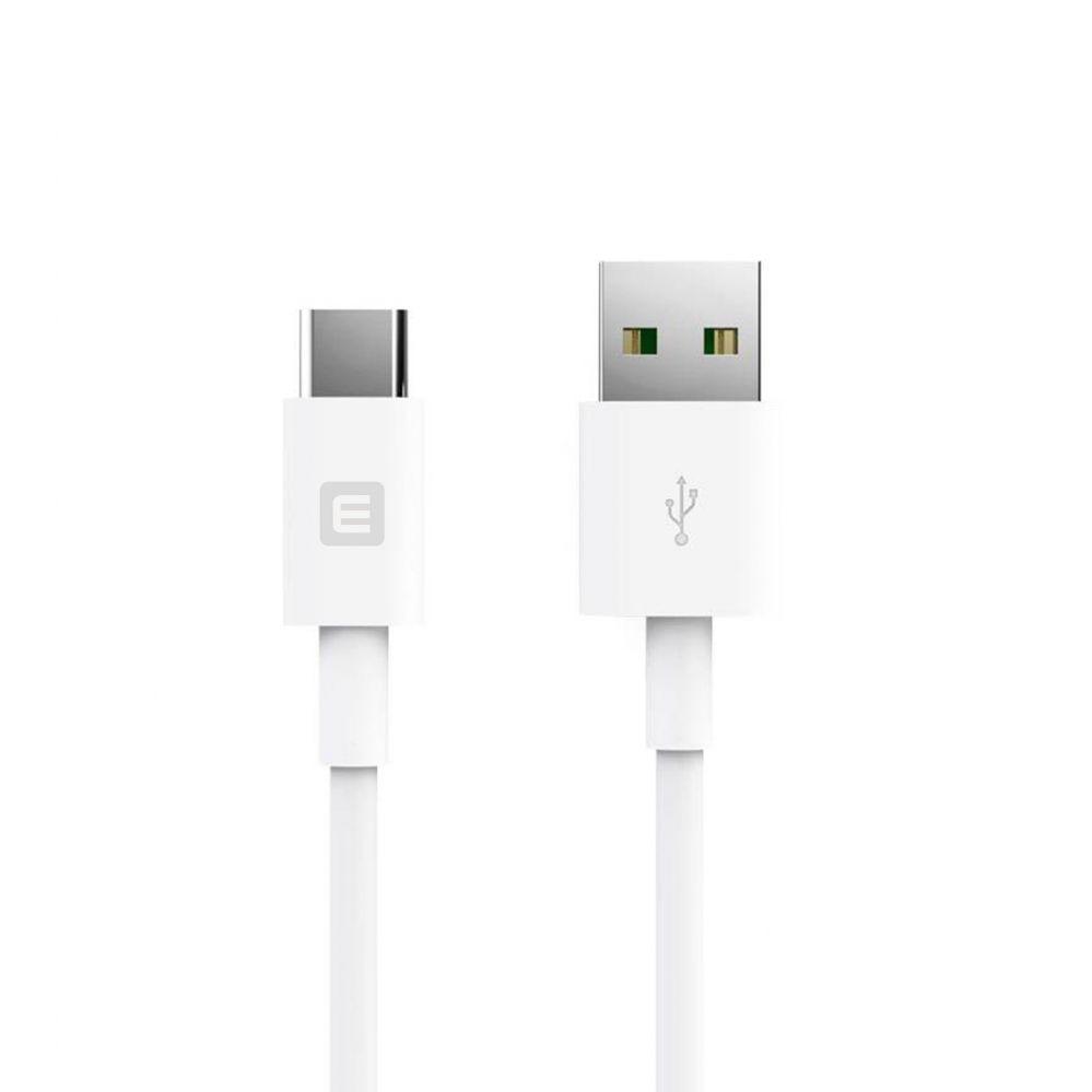 Evelatus TPC0 Izturīgs TPE USB uz USB-C (Type-C) Universāls Ātrs 3.1A Uzlādes kabelis 1m Balta