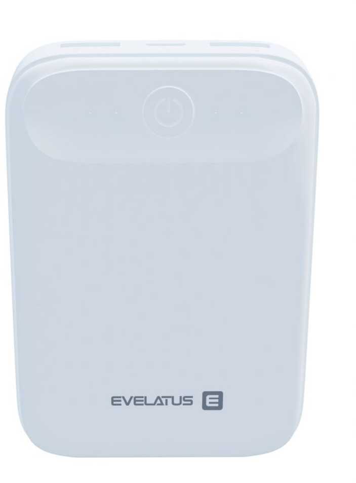 Evelatus EPB07 10000mAh Kompakts Power Bank x2 USB Ātrs 18W uzlāde Balta